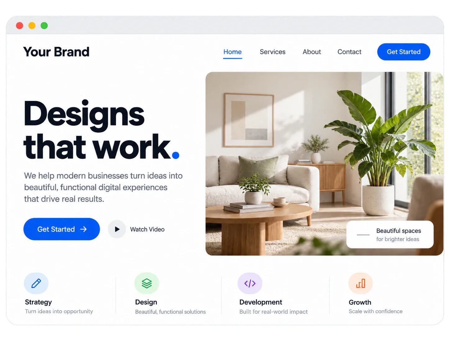Website design mockup