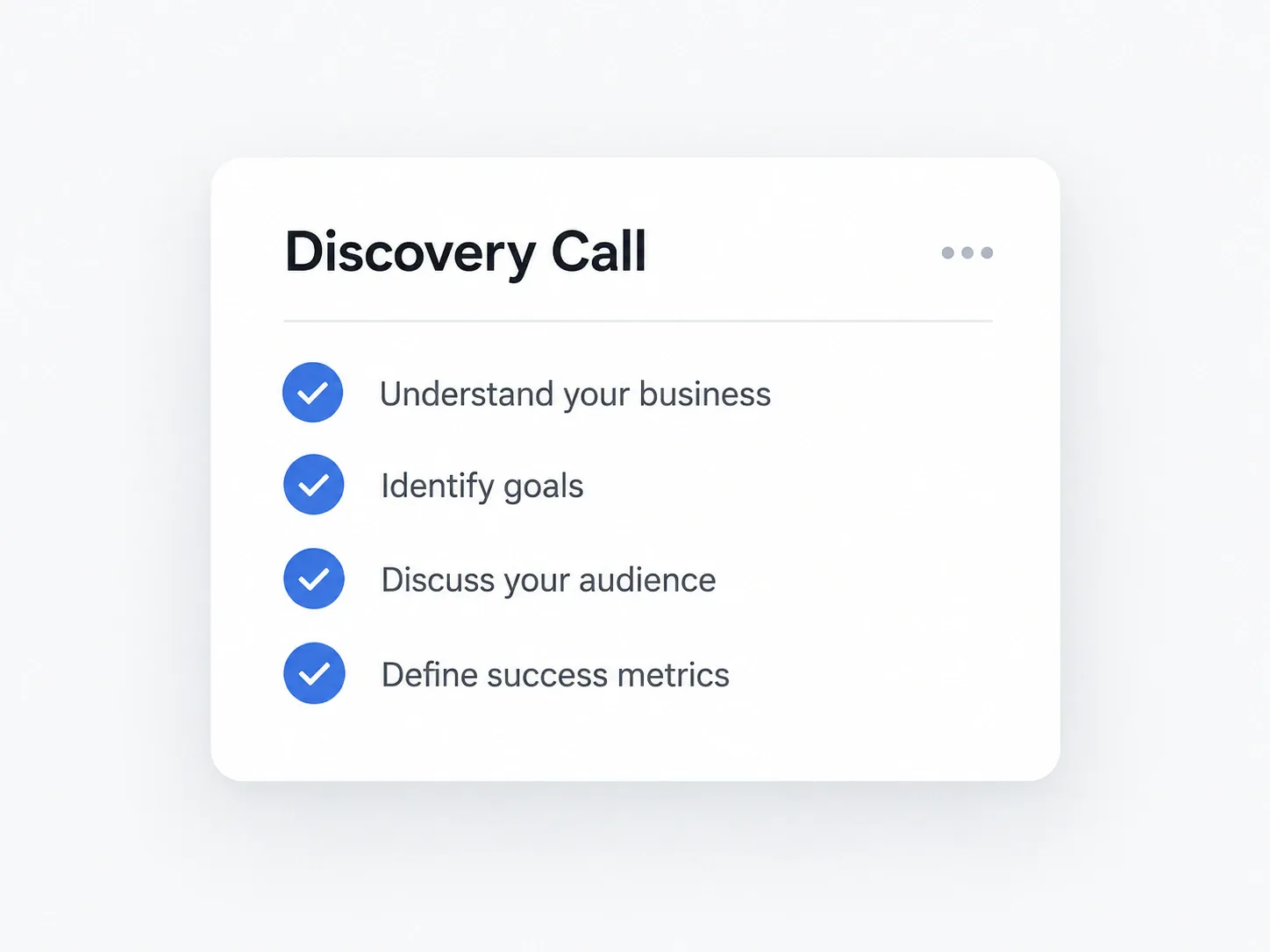 Discovery call checklist